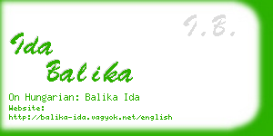 ida balika business card